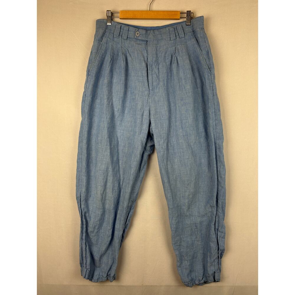 Lorenzino Blue Linen Dress Pant Trousers Light Blue Men's Size 38 or US 33x29